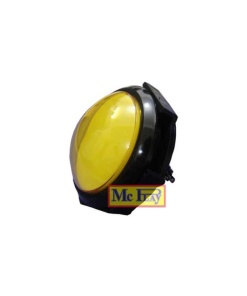 Botão Arcade Convexo 9,8cm Amarelo com LED para Fliperama